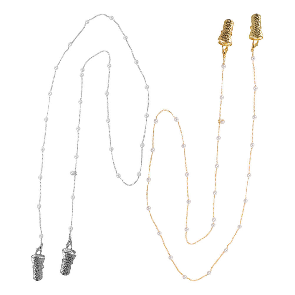 Mask Chain Holder - สายคล้องแว่นตาประดับมุก 2 ชิ้น ดีไซน์หรูหรา ใช้คล้องแว่นกันแดดและแว่นตา สายคล้องแว่นตาแฟชั่นสำหรับผู้หญิง