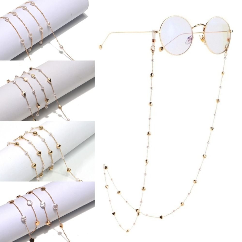 Mask Lanyard Adjustable - สายคล้องแว่นตาป้องกันการสูญหาย 70 ซม. สายคล้องแว่นตาไข่มุก สายคล้องหน้ากากปรับได้ สำหรับใช้ในชีวิตประจำวัน